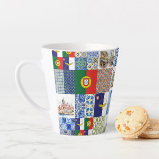 Latte Coffee Cup 12 Portuguese flag and the Azores