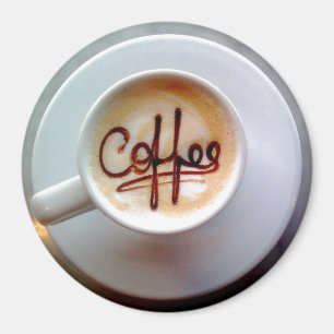 Latte coffee cup and saucer coffee magnet