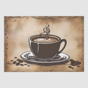 Latte Coffee Cups Decoupage /  Tissue Paper