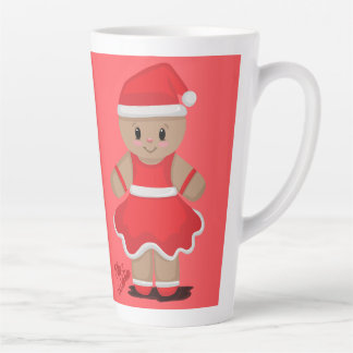 Latte coffee mug with gingerbread man