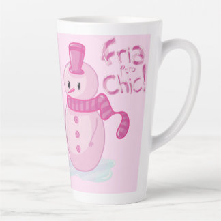 Latte coffee mugs with snowman