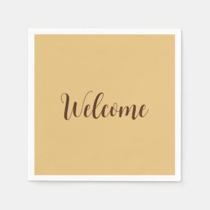 Latte Colour Welcome Professional Name Template Napkin