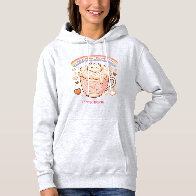 Latte Cute Cat Coffee  Hoodie (Front)