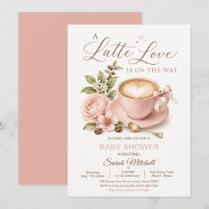 Latte Love Coffee Baby Shower Invitation