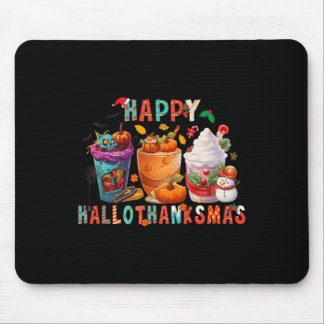 Latte Lovers Happy Hallothanksmas Pumpkin Xmas Pre Mouse Mat
