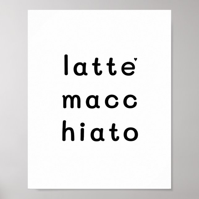 Latte macchiato - minimalistic typography poster (Front)