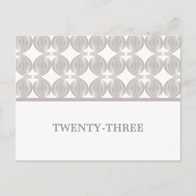 Latte Modern Deco Table Number Postcard (Front)
