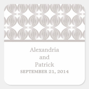 Latte Modern Deco Wedding Stickers