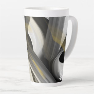 Latte Mug Abstract Trend Interior Decor Black