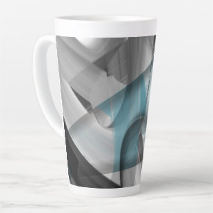 Latte Mug Abstract Trend Interior Decor Blue Ocean
