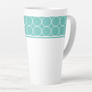 Latte Mug-Aqua & White Dots Mug
