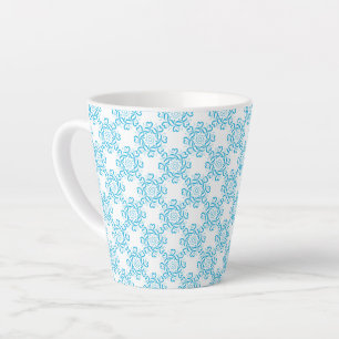 Latte Mug Blue Pattern