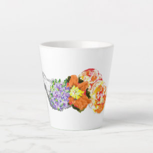 Latte Mug : Bouquet Of Flower's with fruits