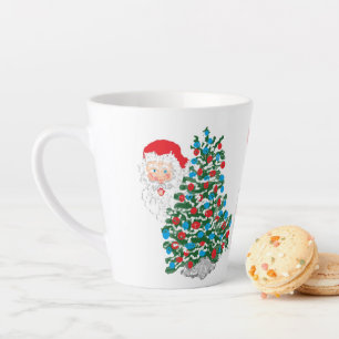 Latte Mug : Christmas Tree & Santa Claus