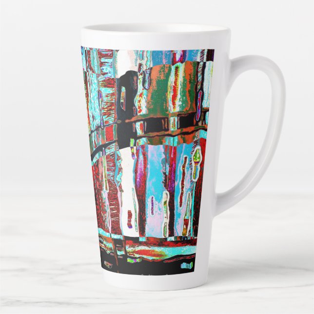 Latte Mug – Collapse Reflection Abstract Design (Right)