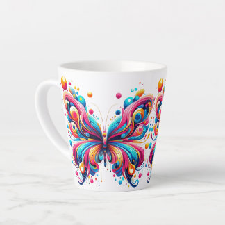 Latte Mug - Colourful Butterfly