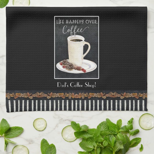 Latte Mug Dessert Coffee Chocolate Kitchen Decor Tea Towel (Folded)