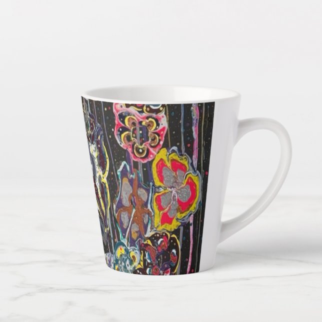 Latte Mug – Elegant Floral Art Cup, Perfect Christ (Right)