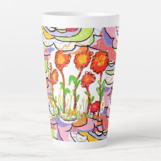 Latte Mug - Floral Art Deco