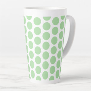 Latte Mug-Green Polka Dots Latte Mug