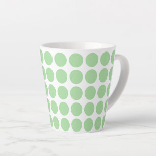 Latte Mug-Green Polka Dots Latte Mug