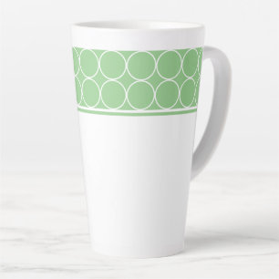 Latte Mug-Green & White Dots Latte Mug