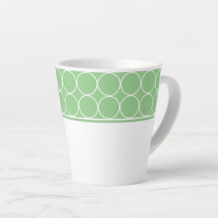 Latte Mug-Green & White Dots Latte Mug