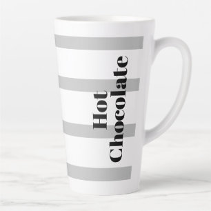 Latte Mug - Grey Hoops - Hot Chocolate