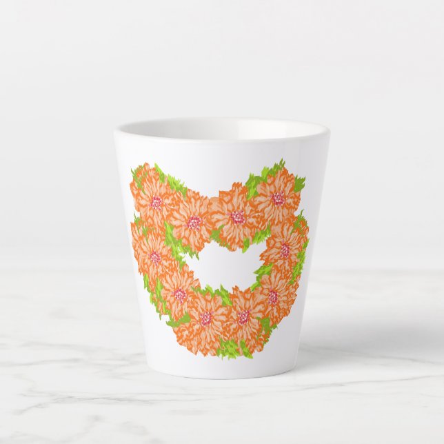 Latte Mug : Heart's Of Daisies  (Front)