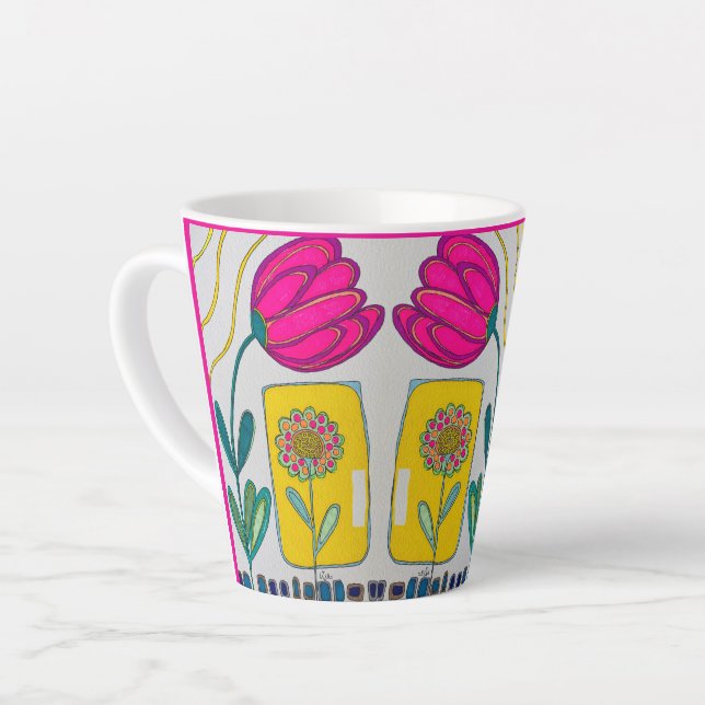 LATTE MUG "IN BLOOM AGAIN" (Left Angle)