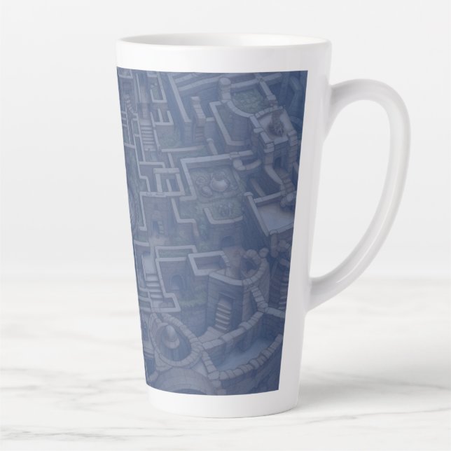 Latte Mug – LABYRINTH (blue denim) (Right)