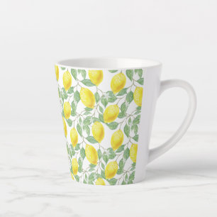 Latte Mug-Lemons Print Latte Mug