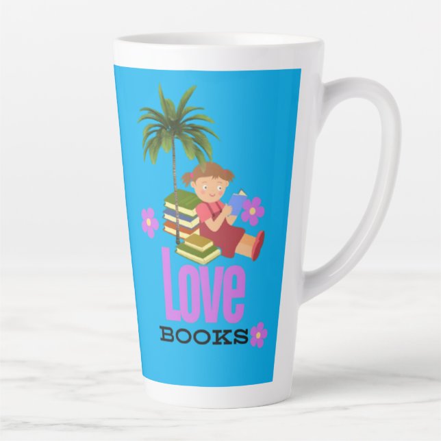 Latte Mug  Love books  (Right)