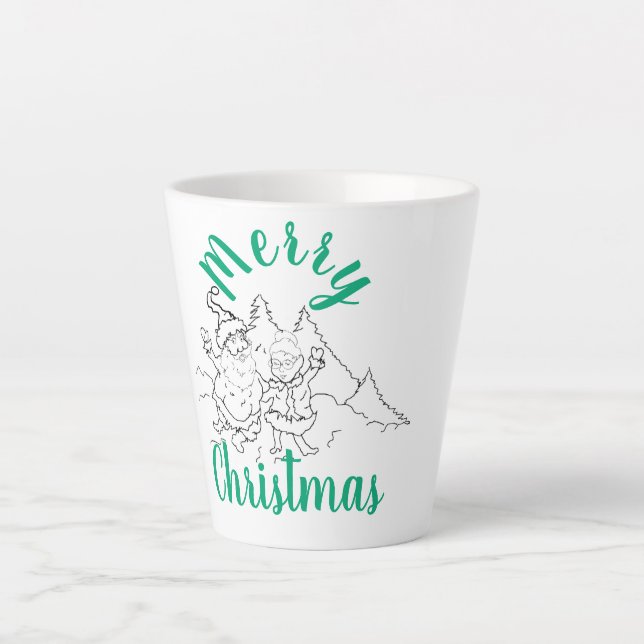 Latte Mug ; Mr. & Mrs. Claus (Front)