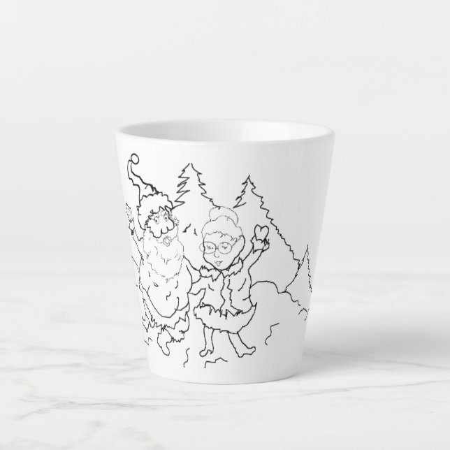 Latte Mug ; Mr. & Mrs. Claus (Front)