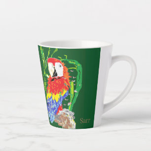 Latte Mug : Parrot