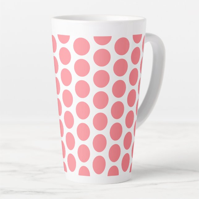 Latte Mug-Polka Dots Latte Mug (Right Angle)