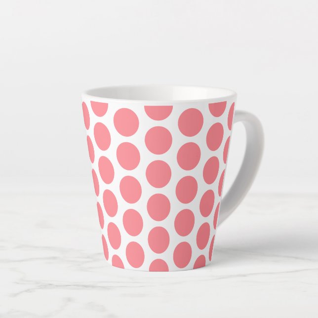 Latte Mug-Polka Dots Latte Mug (Right Angle)
