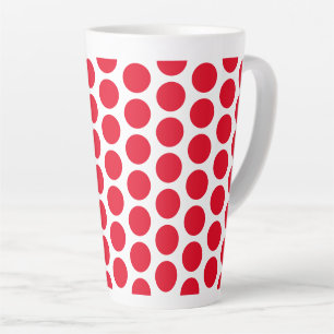 Latte Mug-Red Polka Dots Latte Mug