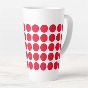 Latte Mug-Red Polka Dots Latte Mug