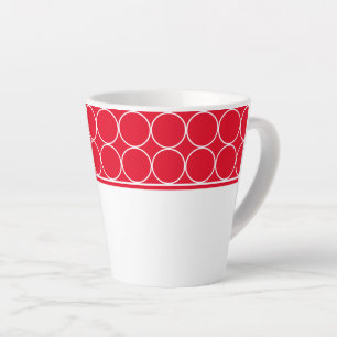 Latte Mug-Red & White Dots Latte Mug