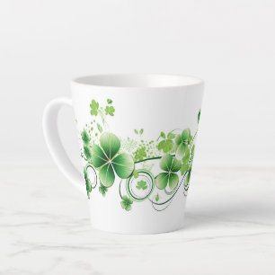 Latte Mug-St. Patricks Clovers Latte Mug