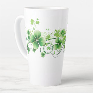 Latte Mug-St. Patricks Clovers Latte Mug