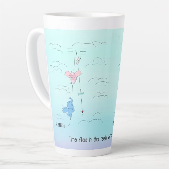 Latte Mug TOF theme with custom text (Left Angle)