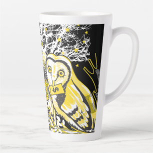 Latte Mug Urban Tree Owl & Wealth Surreal Pop-Art