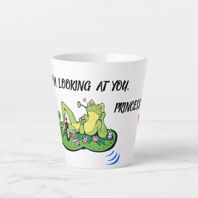 Latte Mug Valentine's Day  Funny Love Kiss Frog (Front)