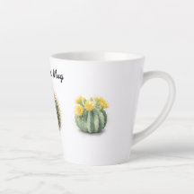 Latte Mug watercolour cactus
