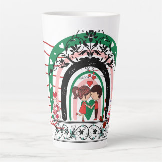 Latte Mug white design valentine's day gift