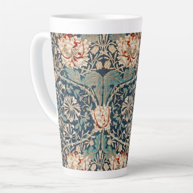LATTE MUG : WILLIAM MORRIS : HONEYSUCKLE (Left Angle)
