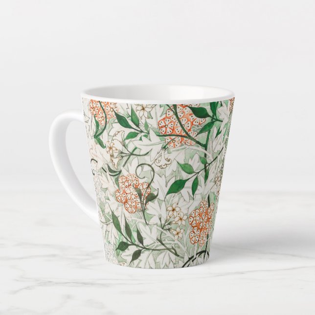 LATTE MUG : WILLIAM MORRIS : JASMINE (Left Angle)